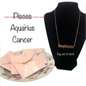 Zodiac Gold Women’s Necklace Aquarius Or Cancer New
